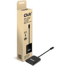 Club 3D USB 3.2 Gen2 type C (DP Alt Mode) naar DisplayPort Dual Monitor 4K60Hz M/F MST Hub displayport splitter