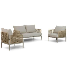 Coco Stoel en Bank Loungeset 4 personen Wicker/Aluminium/Aluminium/wicker Taupe