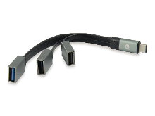 Conceptronic HUBBIES01G USB C (USB 3.2 Gen 2) multiport hub 3 poorten Grijs