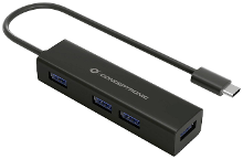 Conceptronic HUBBIES07B USB C (USB 3.2 Gen 2) multiport hub 4 poorten Zwart
