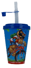 Cool Bear beker met rietje (blauw) 400