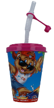 Cool Bear beker met rietje (roze) 400