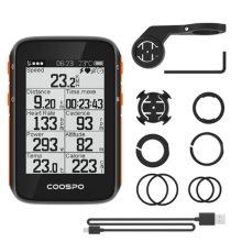 Coospo BC200 Draadloze Fietscomputer 2.6 Inch LCD Backight Scherm Bluetooth5.0 ANT+ APP Sync GPS Richting 1300mAh Batter