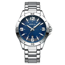 CRRJU Luxe Heren Business Horloges Mode RVS Quartz Horloges Automatische Datum Luminous Stalen Horlogeband Horloge