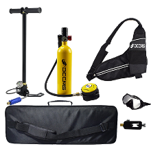 DCCMS 1L Mini Scuba Duiktank Set Biedt 10 15 Minuten Ademtijd Aluminium Zuurstoftanks Duikuitrusting Snorkelen met Adapt