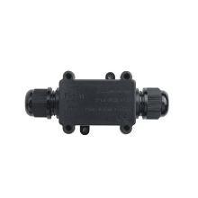 DEENLAI FSH711 Mini 2 weg zwarte IP68 waterdichte draadverbindingsdoos 1 in 1 uit buitendraaddoos