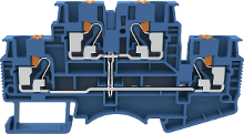Degson DSKK4 01P 12 50 A(H) Doorgangsklem 2 etages Push In klem Blauw 1 stuk(s)