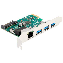 DeLOCK PCI Express x1 Card to 3 x USB 5 Gbps Type A female + 1 x Gigabit LAN controller