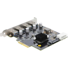 DeLOCK PCI Express x4 Card to 4 x USB 10 Gbps USB Type A Dual Channel interface kaart