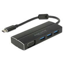 DeLOCK USB C 3.1 Type C > 3 x USB 3.0 Type A Hub + 1 x VGA usb hub