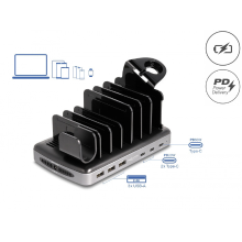 DeLOCK USB Charging Station met 3 x USB Type C PD + 3 x USB Type A (112 W)