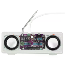 DIY FM Radio Kit Dual Channel 87.5 108MHz Type C 5W+5W Adjustable Frequency Electronic Soldering Learning Kit 3.3V Buck 