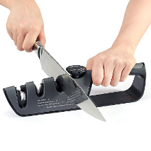 DMD 3 Staps Messenslijper Handmatig Professioneel Slijpgereedschap met Grip en 6 Verstelbare Hoeken voor Rechte Mes / Ka