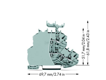 Doorgangsklem 2 Etages 4.20 Mm Veerklem Toewijzing: L, L Grijs Wago 2000 2231/099 000 50 Stuks