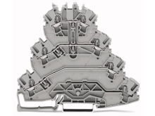 Doorgangsklem 4 Etages 5.20 Mm Veerklem Toewijzing: L1, L2, L3 Grijs Wago 2002 4131 25 Stuks