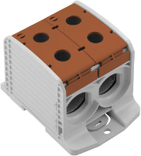 Doorgangsklem WeidmÃ¼ller WPD 233 2X300/2X300 BNÂ Â Â  2502930000 Grijs, Bruin 1 stuks