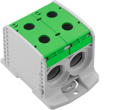 Doorgangsklem WeidmÃ¼ller WPD 233 2X300/2X300 GNÂ Â Â  2502920000 Grijs, Groen 1 stuks