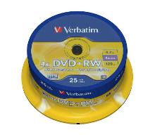 Dvd+rw Disc 4.7 Gb Verbatim 43489 25 Stuks Spindel Herschrijfbaar