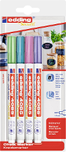 Edding 4085 Krijtmarker Blauw (metallic), Groen (metallic), Roze (metallic), Violet metallic 1 mm, 2 mm