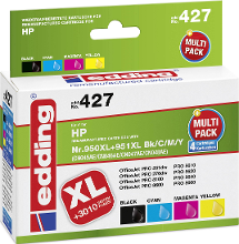 Edding Inkt vervangt HP 950, 950XL, 951, 951XL Compatibel Combipack Zwart, Cyaan, Magenta, Geel edding 427 EDD 427