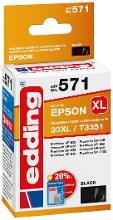 Edding Inktcartridge vervangt Epson 33XL, T3351 Compatibel Zwart EDD 571 18 571