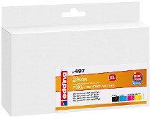 Edding Inktcartridge vervangt Epson 79XL, T7901, T7902, T7903, T7904 Compatibel Combipack Zwart, Cyaan, Magenta, Geel EDD 497 18 497