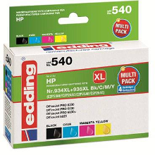 Edding Inktcartridge vervangt HP 934XL, 935XL, X4E14AE, C2P23AE, C2P24AE, C2P25AE, C2P26AE Compatibel Combipack Zwart, Cyaan, Magenta, Geel EDD 540 18 540