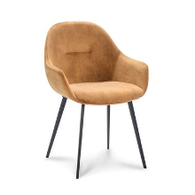Eetkamerstoel Cody   velvet Adore   cognac (2 stuks)   Leen Bakker