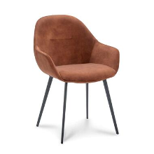 Eetkamerstoel Cody   velvet Adore   copper (2 stuks)   Leen Bakker