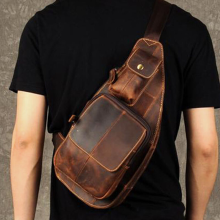 Ekphero Mannen Vintage Stitch Detail Magnetische Knoop Zak Multifunctionele Borst Zak Terug Anti diefstal Rits Zak Crossbody Tas