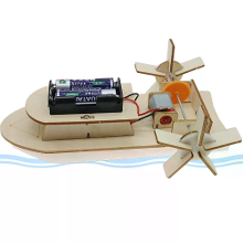 Elektrische Peddelboot Model Speelgoed Houten DIY Kits Educatieve Zelfmontage