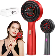 Elektrische Vibratie Massage Kam Rode Lichttherapie Haargroei Massage Scalp Borstel Tegen Haarausval Vloeibare Olie Appl