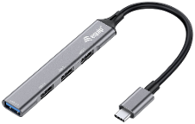 Equip 128961 USB C (USB 3.2 Gen 2) multiport hub 4 poorten Zwart, Grijs