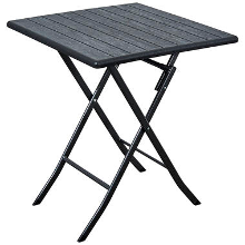 ERRO Bistrotafel 62x62cm   zwart   houtlook