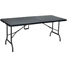 ERRO Klaptafel   180cm   zwart   wicker