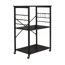 ERRO Serveerwagen   keukentrolley   60x40x89 cm   zwart