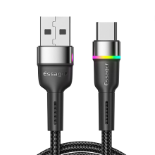 ESSAGER 3A USB A tot Type C kabel snel opladen gegevensoverdracht koperen kernlijn 2M lang voor Huawei Mate50 voor Samsu