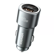 ESSAGER ES CC16 89W 2 poorts USB PD auto opladeradapter USB A+USB C PD QC3.0 Ondersteuning FCP SCP VOOC snelladen voor i