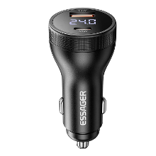 ESSAGER ES CC17 100W 2 poorts USB PD autolader adapter met USB A + Type C PD3.0 QC3.0 AFC FCP SCP PPS VOOC snelle opladi