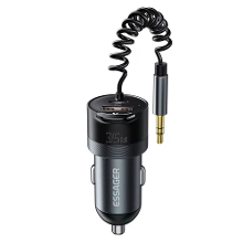 ESSAGER ES CC20 bluetooth V5.3 FM zender 35W PD + QC3.0 USB autolader draadloze radio adapter HiFi muziekspeler car kit
