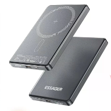 ESSAGER KR W002 Magnetische Draadloze Powerbank 15W 5000mAh Externe Batterij Voedingsbron met 1 Ingang & 2 Uitgangen Sne