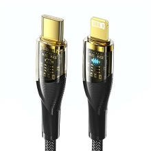 ESSAGER PD 29W Type C Naar Verlichting Kabel Transparant Visnet Draad Weven Datakabel Voor iPhone 11 12 13 14 14 Plus 14
