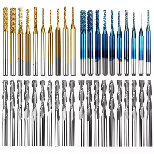 [EU/BR Direct]TWO TREES 4 Types 40PCS Eindfrees Set 3.175Mm Schacht Carbide CNC Freesbits voor Hout Metaal Graveren Free
