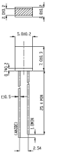 Everlight Opto 514UYD Bedrade LED Geel Rechthoekig 2 x 5 mm 2.3 Mcd 180 ° 10 mA 2 V