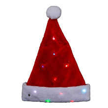 Feeric lights & Christmas Feeric Kerstmuts   rood   met gekleurd LED verlichting   L30 x H30 cm   volwassenen