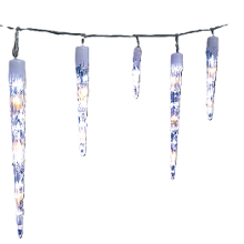 Feeric lights & Christmas Ijspegel lichtsnoer   10 ijspegels   63 led lampjes   helder en warm wit   140 cm
