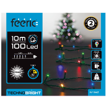 Feeric lights & Christmas Kerstverlichting   gekleurd   10 meter   100 led lampjes   groen snoer   8 functies