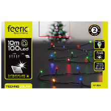 Feeric lights & Christmas Kerstverlichting   gekleurd   10 meter   100 led lampjes   zwart snoer   solar