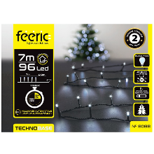 Feeric lights & Christmas Kerstverlichting   helder wit   7 meter   96 led lampjes   zwart snoer   op batterijen
