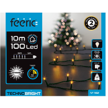 Feeric lights & Christmas Kerstverlichting   warm wit   10 meter   100 led lampjes   groen snoer   8 functies